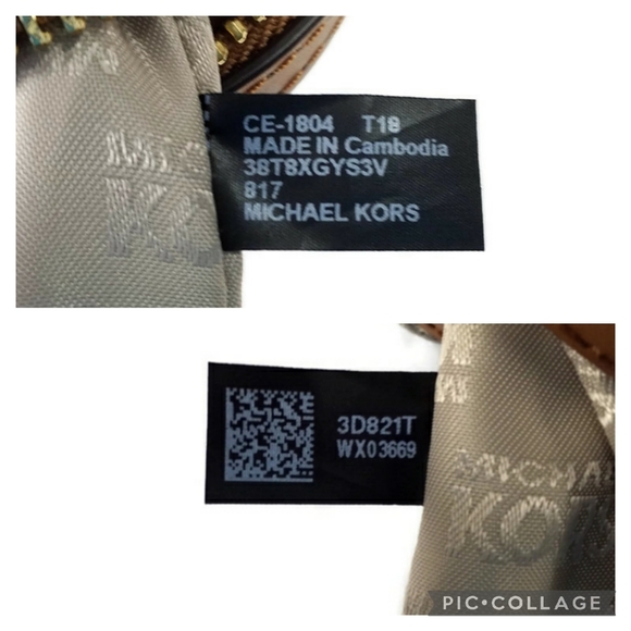 Michael Kors Grayson Large Convertible Satchel Bag MK Signature Logo PVC Natural - Picture 14 of 16